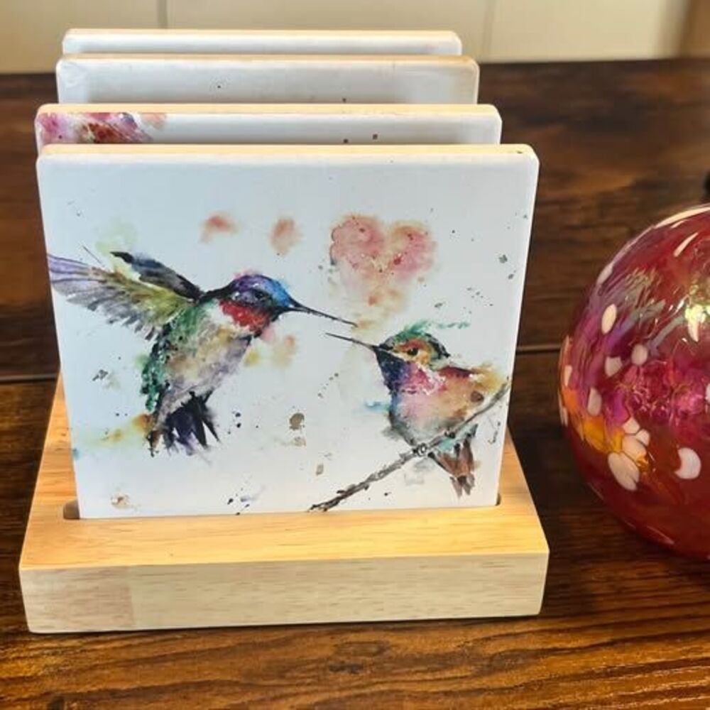 Dean Crouser Hummingbird Ceramic Coaster Set – DEMDACO – Set of 4